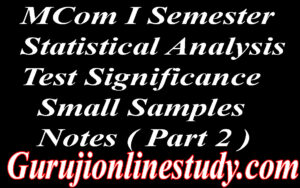 Test Significance Small Samples